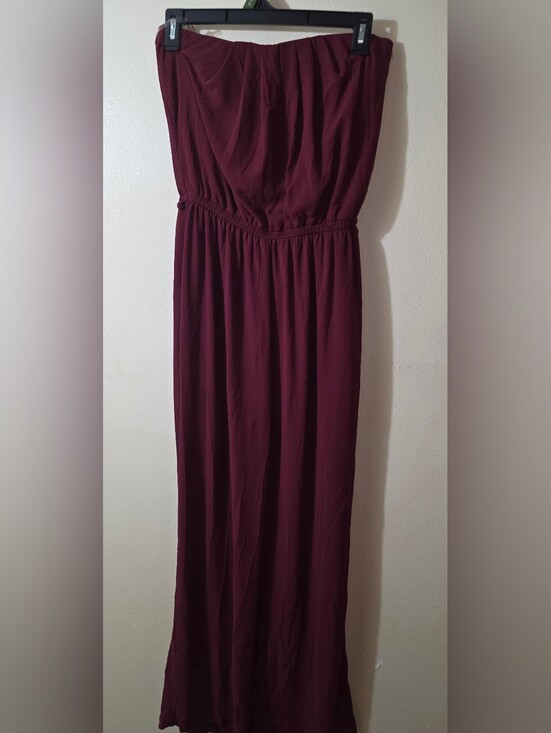 iris Pants - iris Strapless Maxi Dress in Burgundy